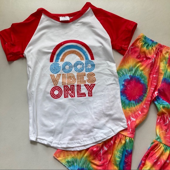 Good Vibes Only Cute tie dye pants set - Picture 3 of 7